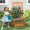60 Inch Tall Raised Garden Bed with Diamond Lattice Trellis and Drainage Holes-Orange